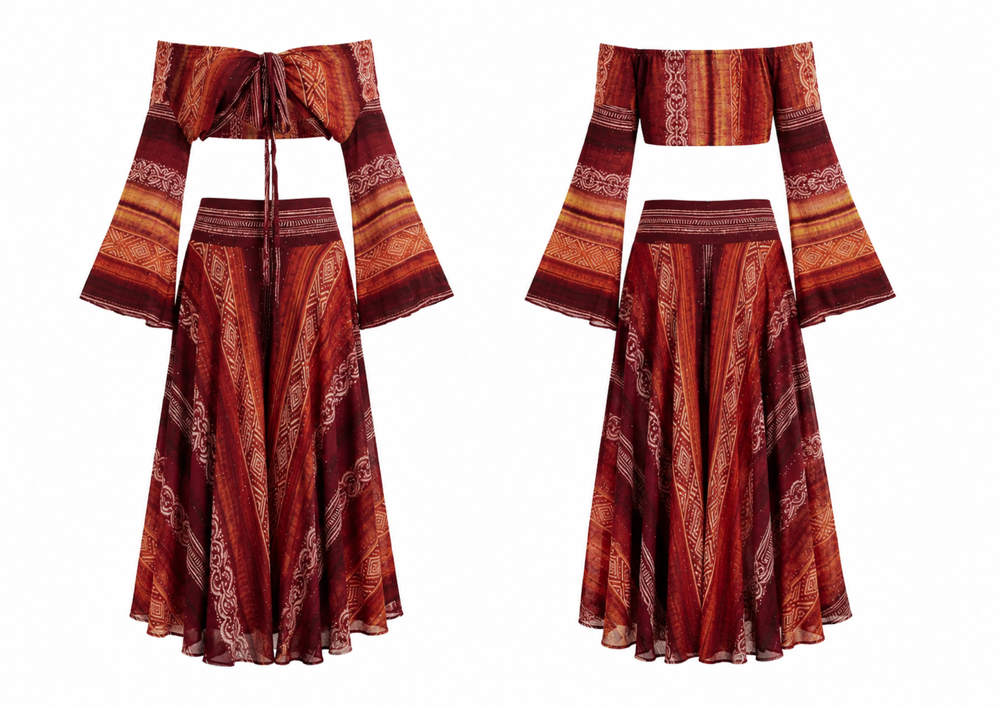 Red Muse Printed Skirt Set